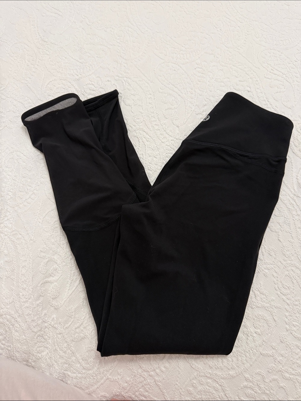 Lululemon Black Leggings with High Waist and Sheer